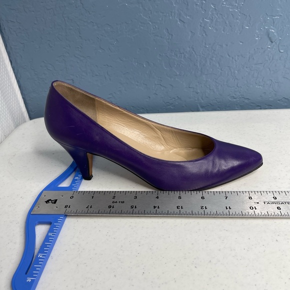 Amalfi vintage purple leather kitten heel women size 9B made in Italy - Picture 11 of 12